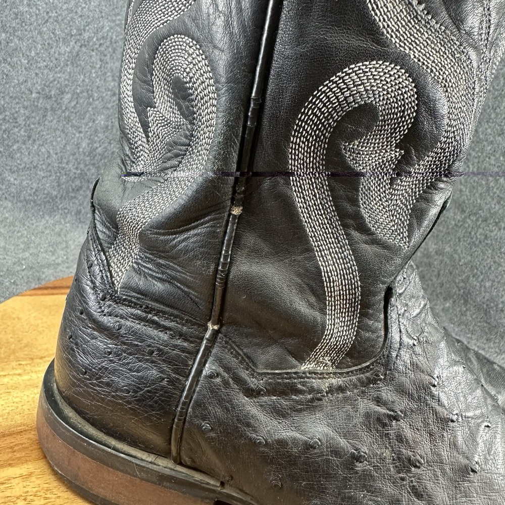 Dan Post Men's Size 8.5D Chandler Full Quill Ostrich Boot Black Cowboy DP2890 - Picture 3 of 12